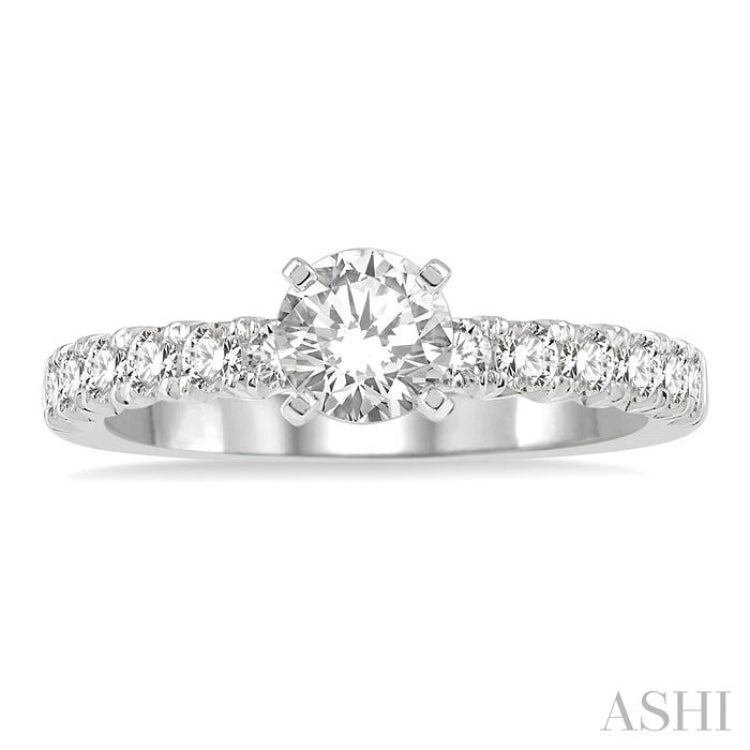 1/2 Ctw Endless Embrace Round Cut Diamond Ladies Engagement Ring with 1/4 Ct Round Cut Center Stone in 14K White Gold 1/2 Ctw Endless Embrace Round Cut Diamond Ladies Engagement Ring with 1/4 Ct Round Cut Center Stone in 14K White Gold