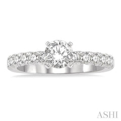 1/2 Ctw Endless Embrace Round Cut Diamond Ladies Engagement Ring with 1/4 Ct Round Cut Center Stone in 14K White Gold 1/2 Ctw Endless Embrace Round Cut Diamond Ladies Engagement Ring with 1/4 Ct Round Cut Center Stone in 14K White Gold