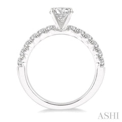 1/2 Ctw Endless Embrace Round Cut Diamond Ladies Engagement Ring with 1/4 Ct Round Cut Center Stone in 14K White Gold 1/2 Ctw Endless Embrace Round Cut Diamond Ladies Engagement Ring with 1/4 Ct Round Cut Center Stone in 14K White Gold