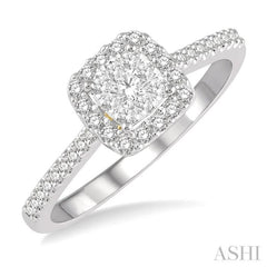 1/3 ctw Round Diamond Lovebright Halo Engagement Ring in 14K White and Yellow Gold 1/3 ctw Round Diamond Lovebright Halo Engagement Ring in 14K White and Yellow Gold