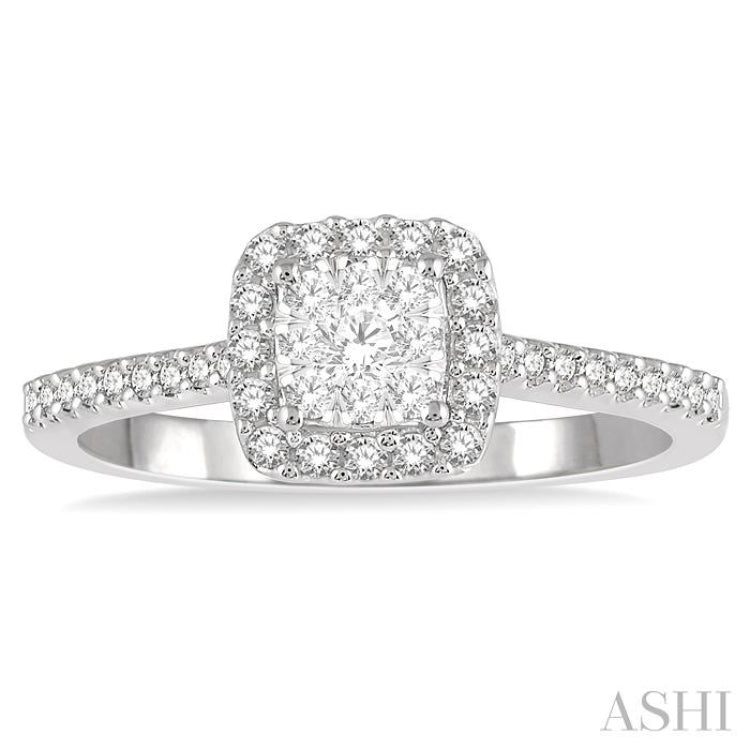 1/3 ctw Round Diamond Lovebright Halo Engagement Ring in 14K White and Yellow Gold 1/3 ctw Round Diamond Lovebright Halo Engagement Ring in 14K White and Yellow Gold