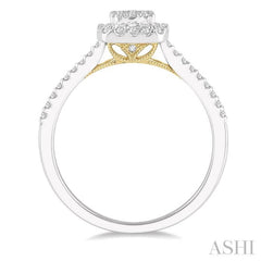 1/3 ctw Round Diamond Lovebright Halo Engagement Ring in 14K White and Yellow Gold 1/3 ctw Round Diamond Lovebright Halo Engagement Ring in 14K White and Yellow Gold