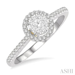 1/3 ctw Round Diamond Lovebright Halo Engagement Ring in 14K White and Yellow Gold 1/3 ctw Round Diamond Lovebright Halo Engagement Ring in 14K White and Yellow Gold