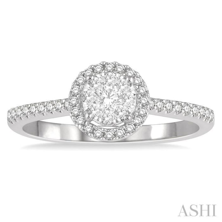 1/3 ctw Round Diamond Lovebright Halo Engagement Ring in 14K White and Yellow Gold 1/3 ctw Round Diamond Lovebright Halo Engagement Ring in 14K White and Yellow Gold