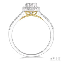 1/3 ctw Round Diamond Lovebright Halo Engagement Ring in 14K White and Yellow Gold 1/3 ctw Round Diamond Lovebright Halo Engagement Ring in 14K White and Yellow Gold