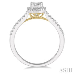 1/3 Ctw Round Diamond Lovebright Oval Shape Halo Engagement Ring in 14K White and Yellow Gold 1/3 Ctw Round Diamond Lovebright Oval Shape Halo Engagement Ring in 14K White and Yellow Gold