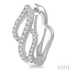 1/5 ctw Curvy 8-Shape Round Cut Diamond Hoop Earrings in 10K White Gold 1/5 ctw Curvy 8-Shape Round Cut Diamond Hoop Earrings in 10K White Gold