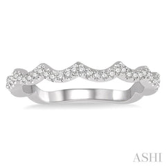 1/6 Ctw Wavy Pattern Round Cut Diamond Wedding Band in 14K White Gold 1/6 Ctw Wavy Pattern Round Cut Diamond Wedding Band in 14K White Gold