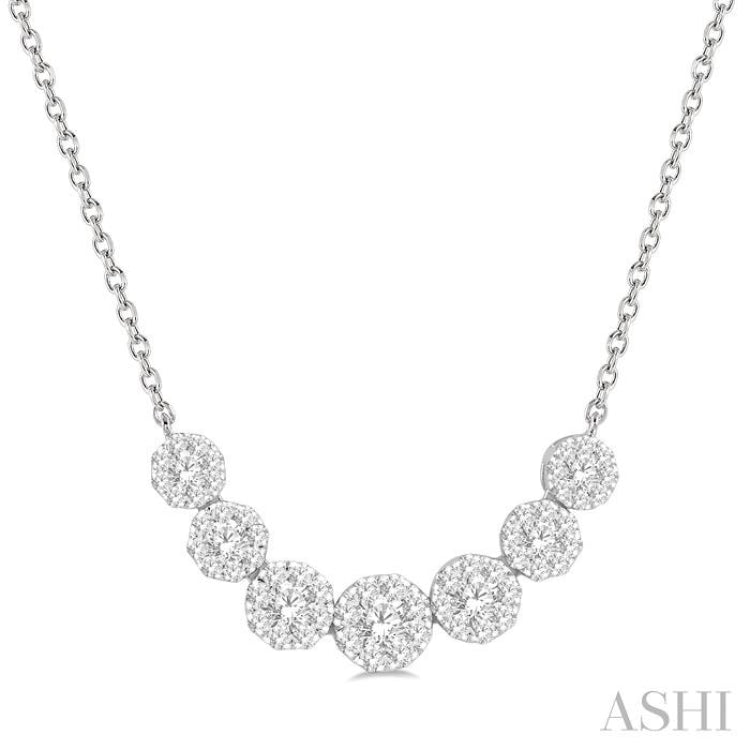 3/4 Ctw Round Cut Diamond Lovebright Necklace in 14K White Gold 3/4 Ctw Round Cut Diamond Lovebright Necklace in 14K White Gold