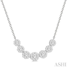 3/4 Ctw Round Cut Diamond Lovebright Necklace in 14K White Gold 3/4 Ctw Round Cut Diamond Lovebright Necklace in 14K White Gold