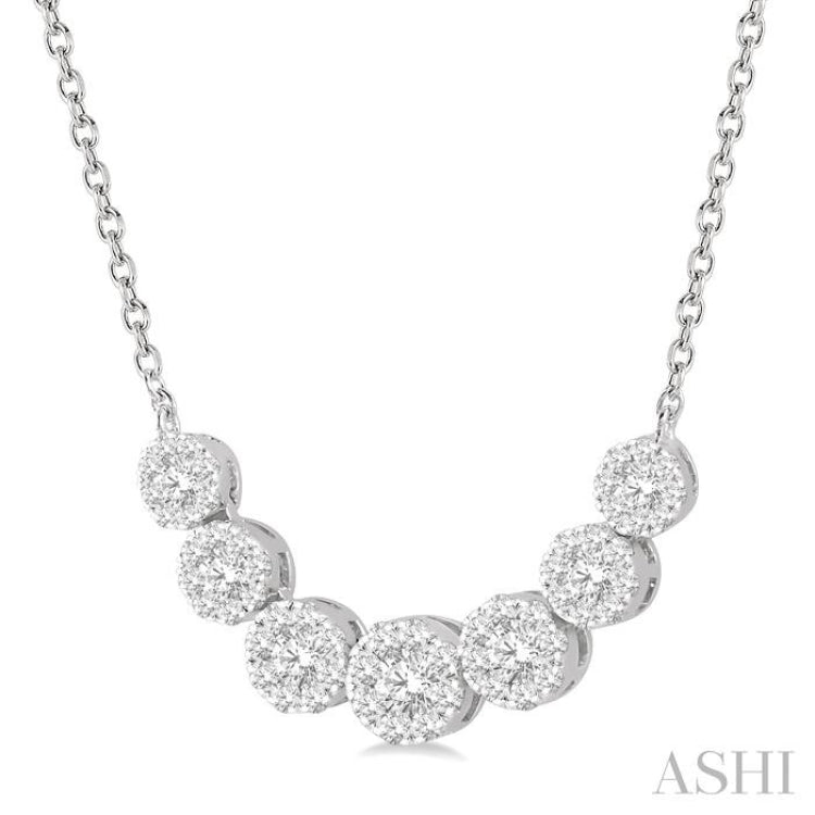 3/4 Ctw Round Cut Diamond Lovebright Necklace in 14K White Gold 3/4 Ctw Round Cut Diamond Lovebright Necklace in 14K White Gold