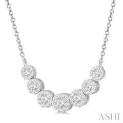 3/4 Ctw Round Cut Diamond Lovebright Necklace in 14K White Gold 3/4 Ctw Round Cut Diamond Lovebright Necklace in 14K White Gold