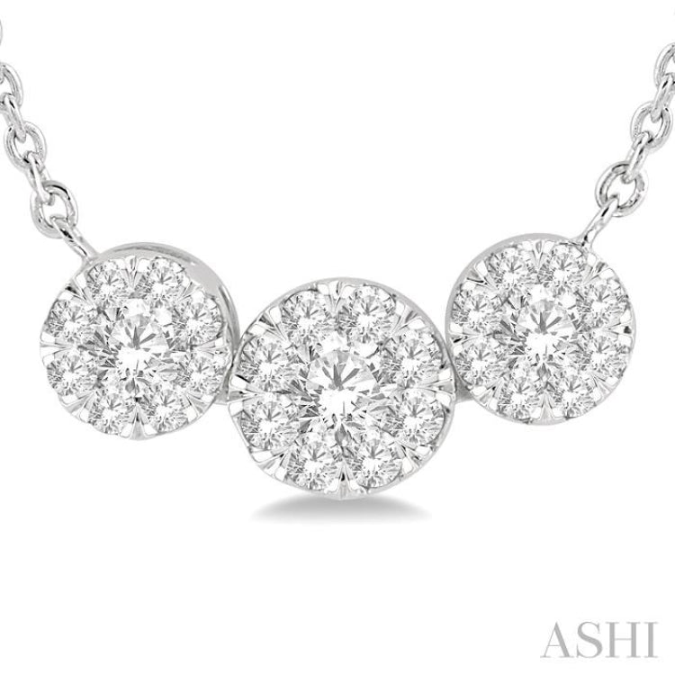 1/3 Ctw 3-Stone Lovebright Round Cut Diamond Necklace in 14K White Gold 1/3 Ctw 3-Stone Lovebright Round Cut Diamond Necklace in 14K White Gold