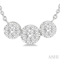 1/3 Ctw 3-Stone Lovebright Round Cut Diamond Necklace in 14K White Gold 1/3 Ctw 3-Stone Lovebright Round Cut Diamond Necklace in 14K White Gold