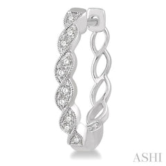 1/6 Ctw Braided Pattern Round Cut Diamond Hoop Earrings in 10K White Gold 1/6 Ctw Braided Pattern Round Cut Diamond Hoop Earrings in 10K White Gold