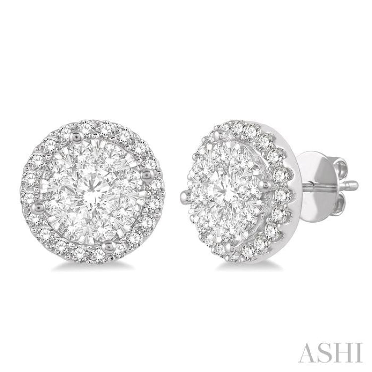 1 Ctw Lovebright Round Cut Diamond Stud Earrings in 14K White Gold 1 Ctw Lovebright Round Cut Diamond Stud Earrings in 14K White Gold