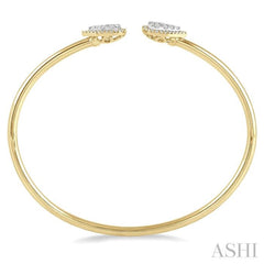5/8 ctw Round Cut Lovebright Diamond Pear Shape Open Cuff Bangle in 14K Yellow and White Gold 5/8 ctw Round Cut Lovebright Diamond Pear Shape Open Cuff Bangle in 14K Yellow and White Gold