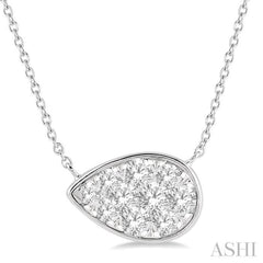 1/2 Ctw Pear Shape Lovebright Diamond Pendant With Chain in 14K White Gold 1/2 Ctw Pear Shape Lovebright Diamond Pendant With Chain in 14K White Gold