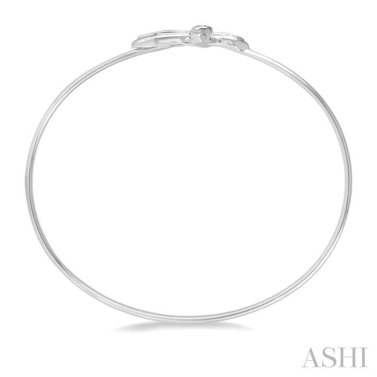 1/20 Ctw Marquise Cross Charm Round Cut Diamond Flexi Bangle in Sterling Silver 1/20 Ctw Marquise Cross Charm Round Cut Diamond Flexi Bangle in Sterling Silver