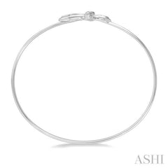 1/20 Ctw Marquise Cross Charm Round Cut Diamond Flexi Bangle in Sterling Silver 1/20 Ctw Marquise Cross Charm Round Cut Diamond Flexi Bangle in Sterling Silver