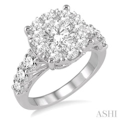 2 Ctw Round Diamond Lovebright Ring in 14K White Gold 2 Ctw Round Diamond Lovebright Ring in 14K White Gold