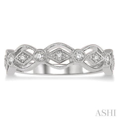 1/8 Ctw Encased Diamond & Circular Shape Mount Round Cut Diamond Fashion Band in 14K White Gold 1/8 Ctw Encased Diamond & Circular Shape Mount Round Cut Diamond Fashion Band in 14K White Gold
