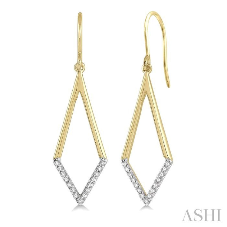 1/6 ctw Geometric Shape Round Cut Diamond Earring in 10K Yellow Gold 1/6 ctw Geometric Shape Round Cut Diamond Earring in 10K Yellow Gold