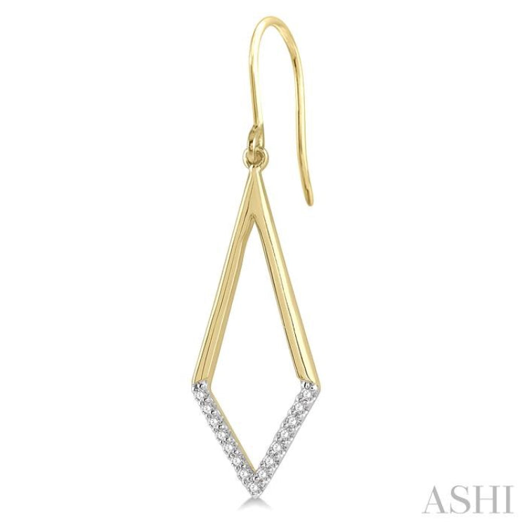 1/6 ctw Geometric Shape Round Cut Diamond Earring in 10K Yellow Gold 1/6 ctw Geometric Shape Round Cut Diamond Earring in 10K Yellow Gold