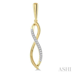 1/6 ctw Infinity Round Cut Diamond Long Earring in 10K Yellow Gold 1/6 ctw Infinity Round Cut Diamond Long Earring in 10K Yellow Gold