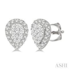 1/2 Ctw Pear Shape Lovebright Diamond Stud Earrings in 14K White Gold 1/2 Ctw Pear Shape Lovebright Diamond Stud Earrings in 14K White Gold