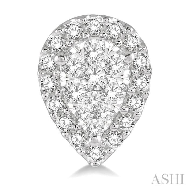 1/2 Ctw Pear Shape Lovebright Diamond Stud Earrings in 14K White Gold 1/2 Ctw Pear Shape Lovebright Diamond Stud Earrings in 14K White Gold