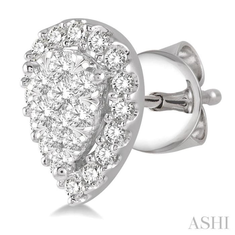 1/2 Ctw Pear Shape Lovebright Diamond Stud Earrings in 14K White Gold 1/2 Ctw Pear Shape Lovebright Diamond Stud Earrings in 14K White Gold