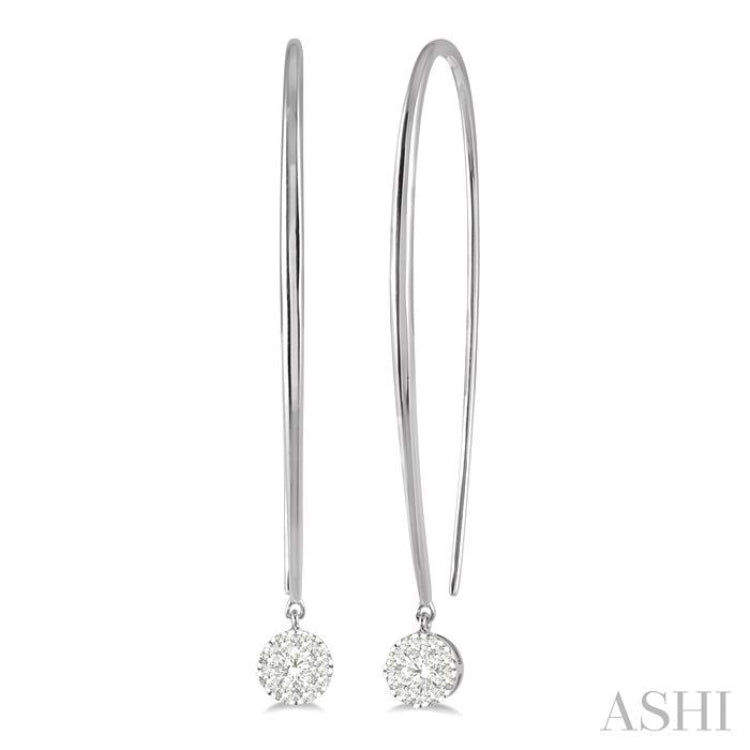 1/3 Ctw Round Dangler Lovebright Diamond Earring in 14K White Gold 1/3 Ctw Round Dangler Lovebright Diamond Earring in 14K White Gold
