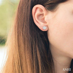 1/3 Ctw Medallion Lovebright Round Cut Diamond Bezel Stud Earring in 14K White Gold 1/3 Ctw Medallion Lovebright Round Cut Diamond Bezel Stud Earring in 14K White Gold