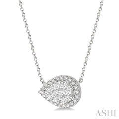 1/2 Ctw Pear Shape Round Cut Diamond Lovebright Pendant With Chain in 14K White Gold 1/2 Ctw Pear Shape Round Cut Diamond Lovebright Pendant With Chain in 14K White Gold