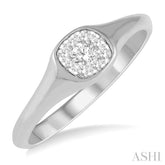 1/6 Ctw Cushion Shape Lovebright Diamond Ring in 14K White Gold