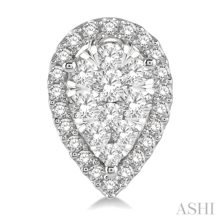 1 Ctw Pear Shape Lovebright Diamond Stud Earrings in 14K White Gold 1 Ctw Pear Shape Lovebright Diamond Stud Earrings in 14K White Gold