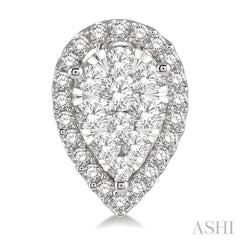 1 Ctw Pear Shape Lovebright Diamond Stud Earrings in 14K White Gold 1 Ctw Pear Shape Lovebright Diamond Stud Earrings in 14K White Gold