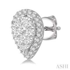 1 Ctw Pear Shape Lovebright Diamond Stud Earrings in 14K White Gold 1 Ctw Pear Shape Lovebright Diamond Stud Earrings in 14K White Gold