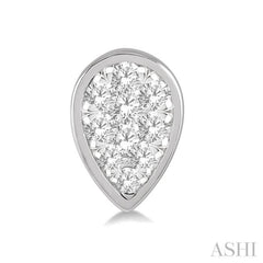 1/3 ctw Pear Shape Lovebright Round Cut Diamond Bezel Stud Earring in 14K White Gold 1/3 ctw Pear Shape Lovebright Round Cut Diamond Bezel Stud Earring in 14K White Gold