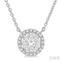 1 Ctw Circular Round Cut Diamond Lovebright Pendant With Chain in 14K White Gold 1 Ctw Circular Round Cut Diamond Lovebright Pendant With Chain in 14K White Gold