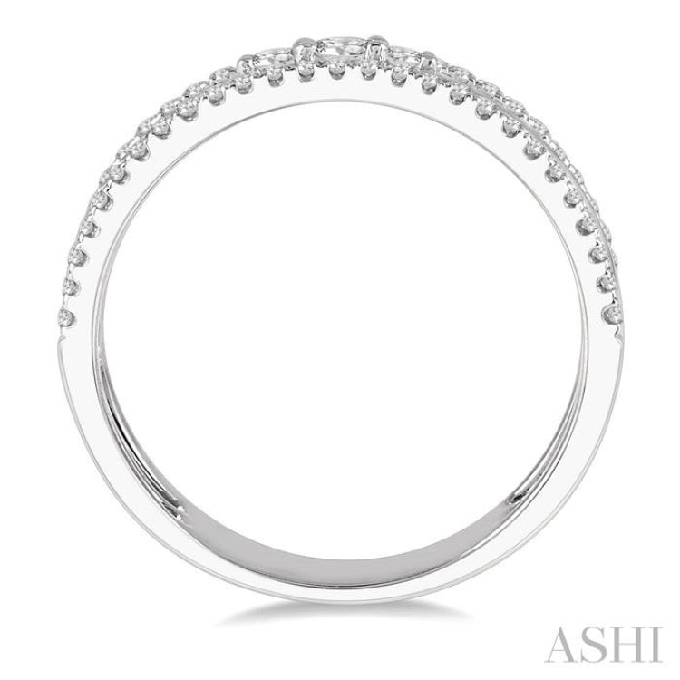 3/8 Ctw Three Row Layered Round Diamond Fashion Ring in 14K White Gold 3/8 Ctw Three Row Layered Round Diamond Fashion Ring in 14K White Gold