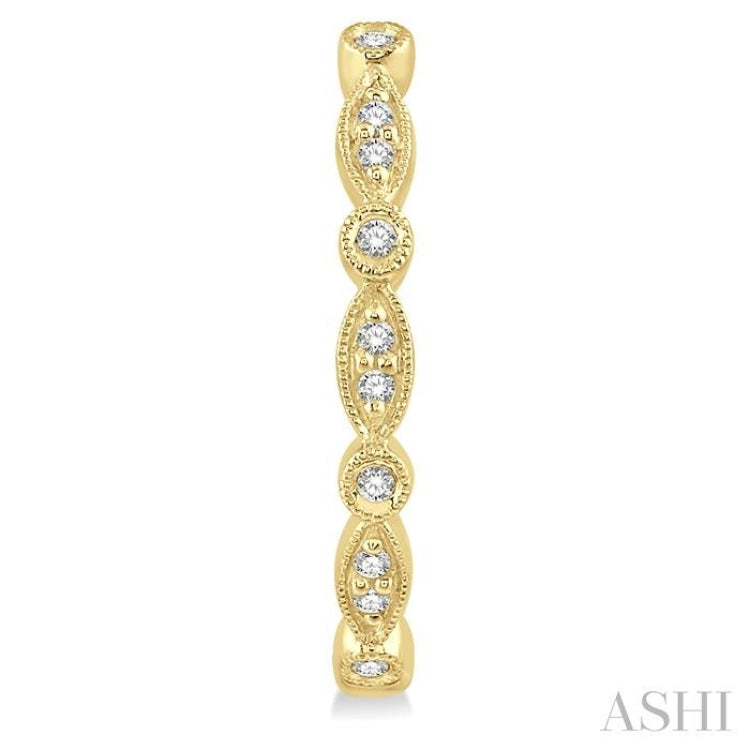 1/6 ctw Marquise & Circle Motif Round Cut Diamond Hoop Earrings in 10K Yellow Gold 1/6 ctw Marquise & Circle Motif Round Cut Diamond Hoop Earrings in 10K Yellow Gold