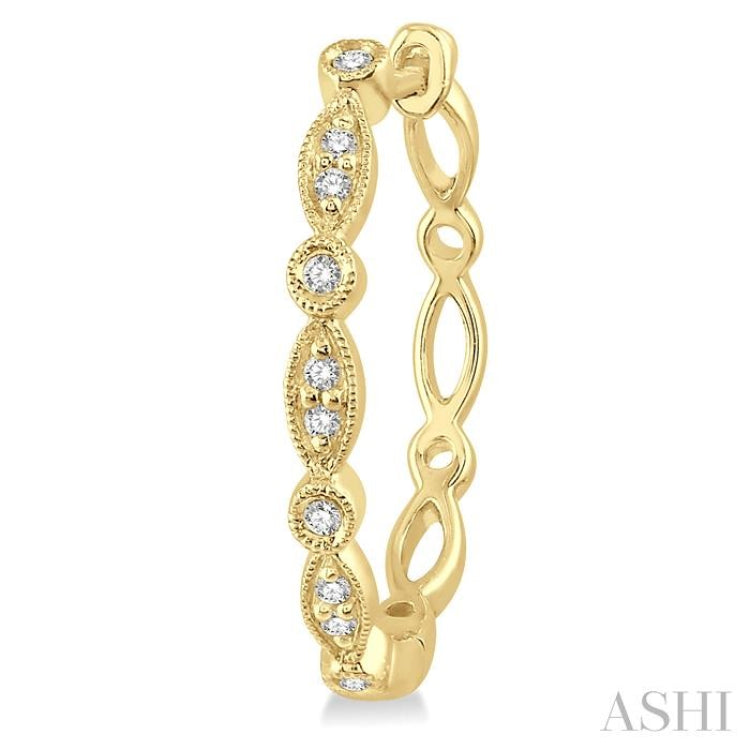 1/6 ctw Marquise & Circle Motif Round Cut Diamond Hoop Earrings in 10K Yellow Gold 1/6 ctw Marquise & Circle Motif Round Cut Diamond Hoop Earrings in 10K Yellow Gold