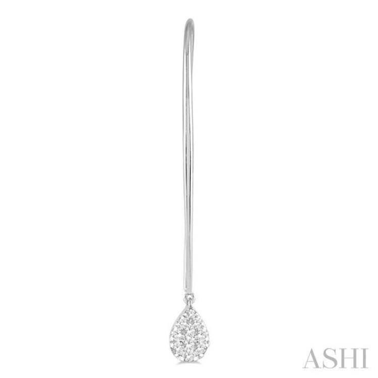 1/2 ctw Pear Shape Dangler Lovebright Round Cut Diamond Earring in 14K White Gold 1/2 ctw Pear Shape Dangler Lovebright Round Cut Diamond Earring in 14K White Gold