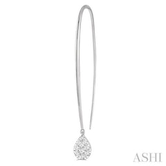1/2 ctw Pear Shape Dangler Lovebright Round Cut Diamond Earring in 14K White Gold 1/2 ctw Pear Shape Dangler Lovebright Round Cut Diamond Earring in 14K White Gold