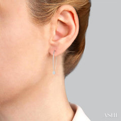 1/3 Ctw Oval Shape Dangler Lovebright Round Cut Diamond Earring in 14K White Gold 1/3 Ctw Oval Shape Dangler Lovebright Round Cut Diamond Earring in 14K White Gold