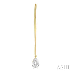 1/3 Ctw Pear Shape Dangler Lovebright Round Cut Diamond Earring in 14K Yellow and White Gold 1/3 Ctw Pear Shape Dangler Lovebright Round Cut Diamond Earring in 14K Yellow and White Gold