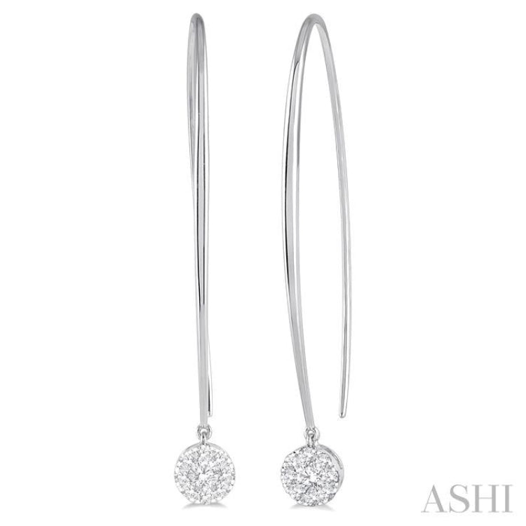 1/2 Ctw Round Dangler Lovebright Diamond Earring in 14K White Gold 1/2 Ctw Round Dangler Lovebright Diamond Earring in 14K White Gold