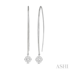 1/3 Ctw Cushion Shape Lovebright Round Cut Diamond Earring in 14K White Gold 1/3 Ctw Cushion Shape Lovebright Round Cut Diamond Earring in 14K White Gold